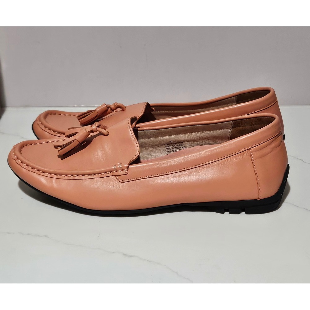 Bared Footwear Womens Pink Leather Tassel Loafers Driving Shoes Size 41